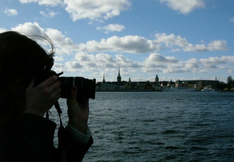My friend was taking pictures of Stockholm.