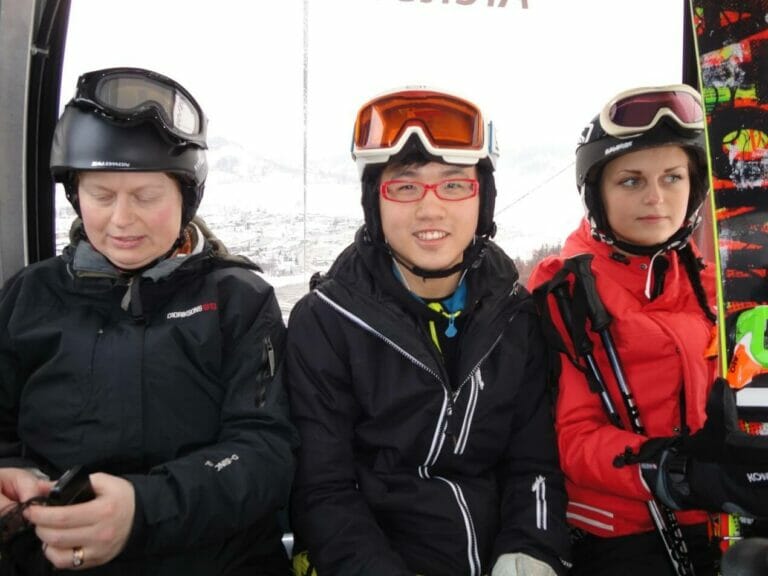 We were doing some serious skiing in Austria.